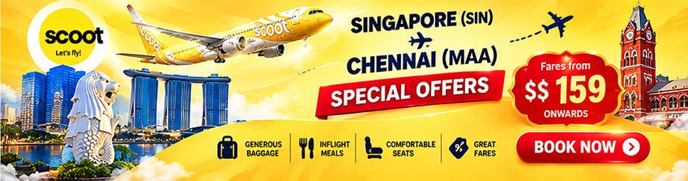Scoot special offers Singapore to Chennai
