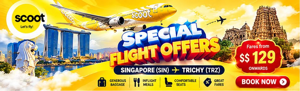 Scoot special flight offers Singapore to Trichy